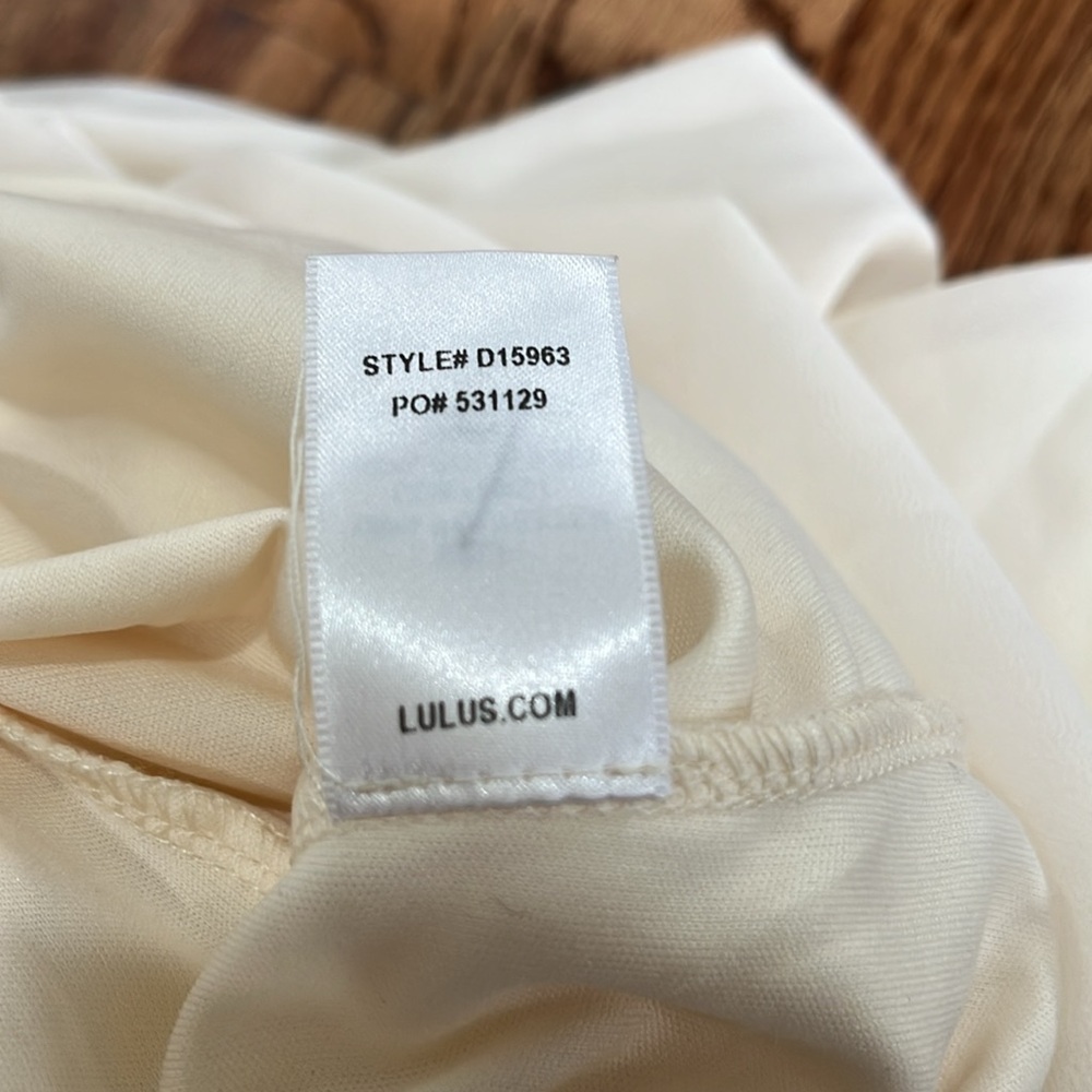 Lulu's Cream Embellished Halter Gown - Picture 5 of 7